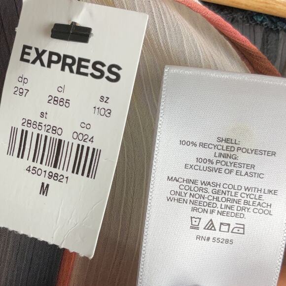 Express Womens Size M Multi Striped Transparent New with tags Blouse - Picture 6 of 8